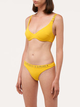 Brazilian bikini brief in yellow with logo_1