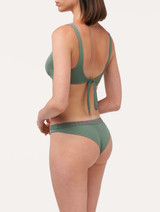 Brazilian bikini brief in khaki green with logo_2