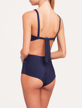 High-waisted bikini briefs in navy with metallic embroidery_2