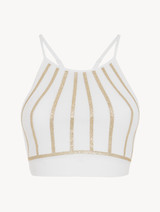 Crop Bikini Top in white with metallic embroidery_0
