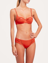 Push-up bikini top in orange with metallic embroidery_1