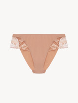 Medium brief in biscuit with French Leavers lace - ONLINE EXCLUSIVE_0