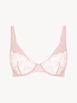 Underwired bra in pink with French Leavers lace_0