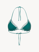 Triangle bikini top in Evergreen with with Soutache_0