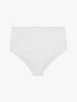 High-waisted bikini briefs in White with lace-up detail_0