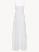 Long nightgown in off-white cotton voile_0