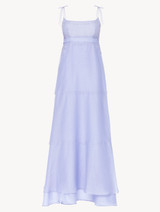 Long nightgown in violet cotton voile_0