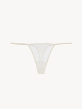 Thong in off-white embroidered tulle_0