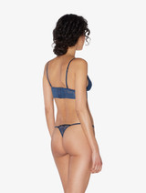 Thong in dark denim blue embroidered tulle_2