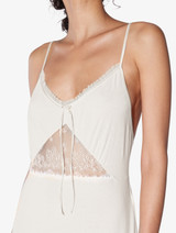 Long nightgown in off-white rayon_3