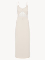 Long nightgown in off-white rayon_0
