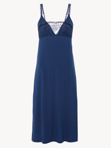 Nightgown in dark denim blue rayon_0