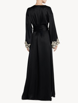 Black long silk robe with frastaglio_2