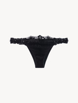Brazilian Brief in black Lycra with embroidered tulle_0
