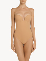 Amaretto-coloured underwired padded U-bra bodysuit_1