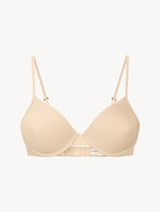 Latte-coloured underwired non-padded bra_0