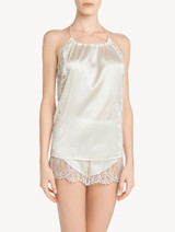 Off-white silk halterneck camisole with Leavers lace trim_1