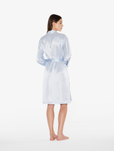 Azure silk short robe_2
