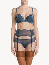 Dark blue lace suspender belt_1