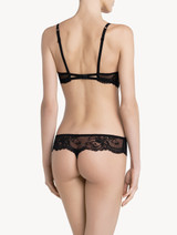 Black stretch Leavers lace thong_2
