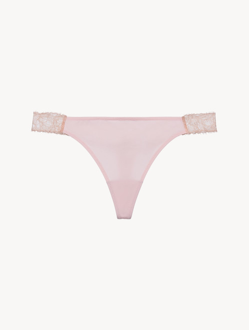 Lace thong in powder pink and sand_0