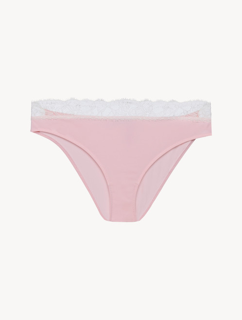 Lace medium brief in rose and cream_0