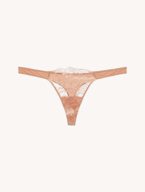 Thong in biscuit with French Leavers lace - ONLINE EXCLUSIVE_1