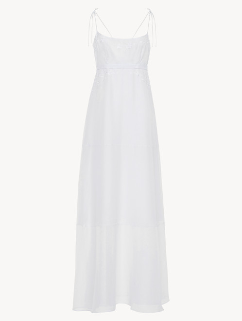 Long nightgown in off-white cotton voile_4