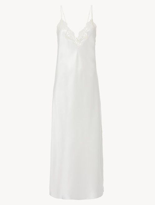 Off-white silk long nightgown with macramé_1