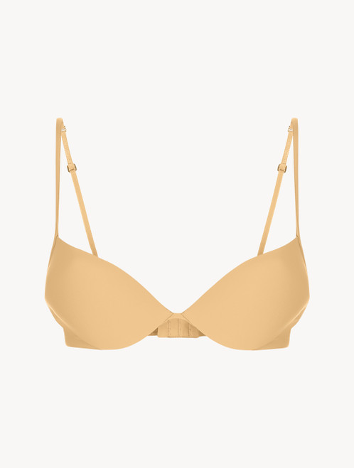 Hazel-coloured underwired padded push-up bra_0