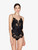 Playsuit in black silk with Leavers lace_1