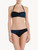 Mid-rise Bikini Briefs in black with dark blue embroidery_1