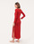 Long sleeved long nightgown in garnet modal stretch with Leavers lace_2