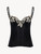 Black corset in silk satin with frastaglio_0
