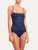 Navy swimsuit with metallic embroidery_1