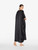 Black long silk robe with  macramé_4