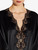 Black long silk robe with  macramé_5