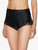 Black silk sleep shorts with macramé frastaglio_1