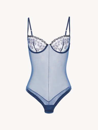 ★rolarola★ SHEER EMBROIDERY BUSTIER ONEPIECE BLUE MUSINSA | ROLAROLA SHEER EMBROIDERY BUSTIER ONEPIECE BLUE