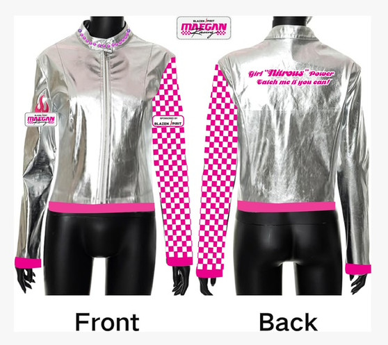 Custom Silver Cloth Jacket Race Track Jacket, Casual wear front zip style
