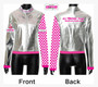 Custom Silver Cloth Jacket Race Track Jacket, Casual wear front zip style