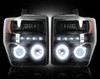 Recon Smoked Projector Headlights with CCFL Halos 2008 to 2010 Ford Super Duty (REC264196BKCC)-Light View