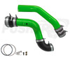  Pusher 3" Hot & Cold Side Charge Tubes w/ Throttle Valve Adapter-PUSHER GREEN VIEW