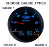 Glowshift 3in1 Series Single Gauge Package for 1998-2002 Cummins (GS-607-3G-PKG)-Gauge Face View