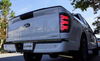 AlphaRex Luxx Series Black/Red LED Tail Lights 2021 to 2023 Ford F150 (Without Blind Spot Monitor) (653030)-In Use View