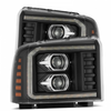 AlphaRex Pro Series Black Projector Headlights 2005 to 2007 Ford F250/350/450/550 (880315)-Main View