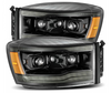 AlphaRex LUXX Series Alpha Black LED Projector Headlights 2006 to 2009 Ram 2500/3500 (ARX880533)-Main View