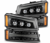 AlphaRex NOVA Series Alpha Black LED Projector Headlights 2003 to 2006 Silverado 2500HD/3500HD (ARX880254)-Main View 