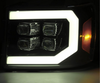 AlphaRex NOVA Series Gloss Black LED Projector Headlights 2007.5 to 2014 Sierra 2500HD/3500HD (880609)-Light View