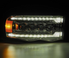 AlphaRex NOVA Series Chrome LED Projector Headlights 2003 to 2005 Ram 2500/3500 (880565)-Light View